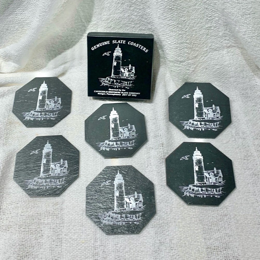 ☃️ 🎁SLATE - 6 HAND MADE COASTERS NIB